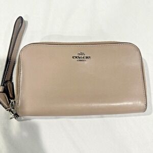Coach Double Zip Wristlet Wallet Leather - New York